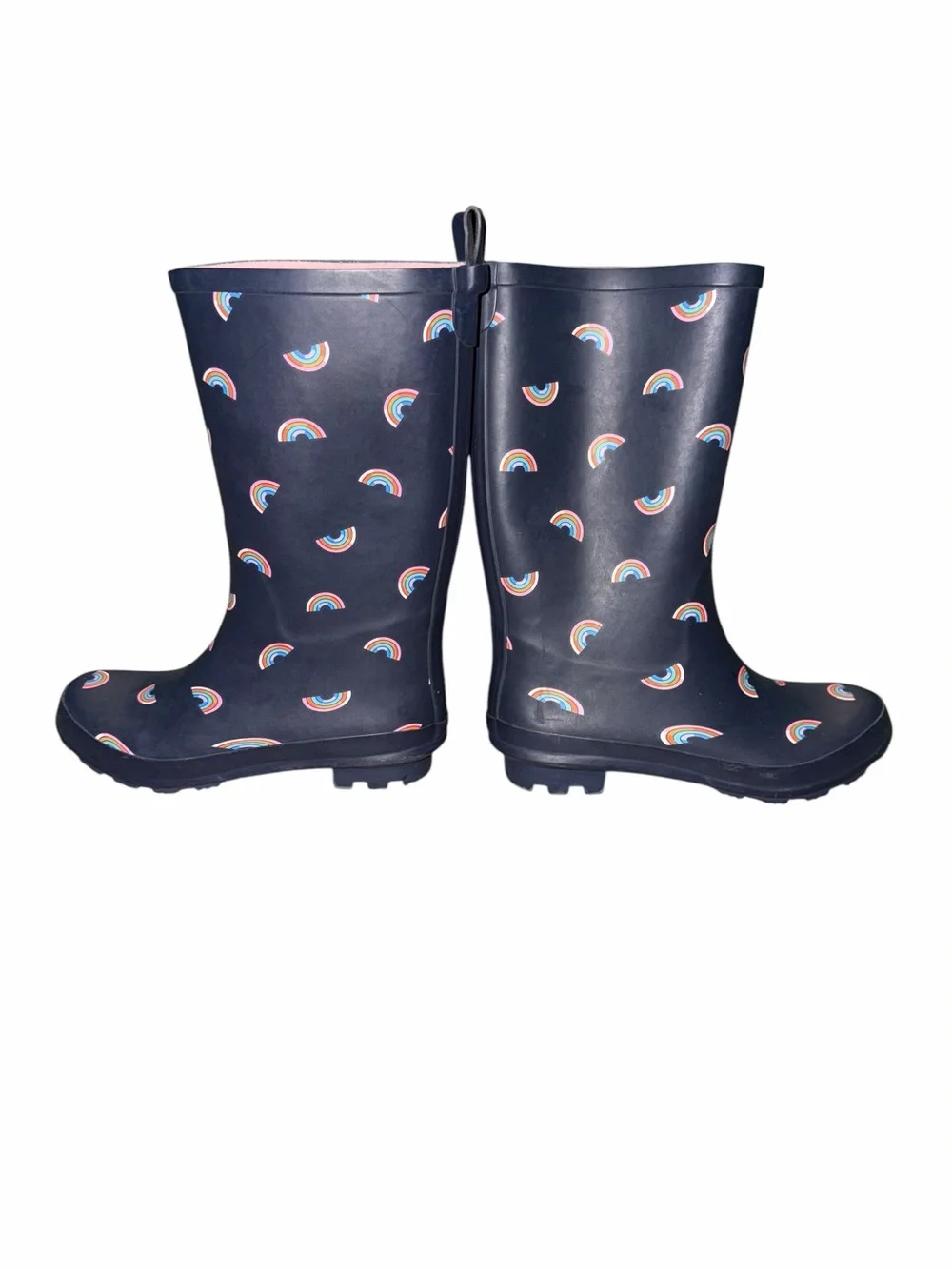 Cat and Jack Navy with Rainbows 🌈 Tall Rain Boots Size 4